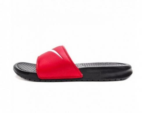 Nike Benassi Swoosh Black White Gym Red Mens Shoes 312618-006