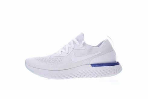 Nike EPIC React Flyknit Running White Blue AQ0067-100