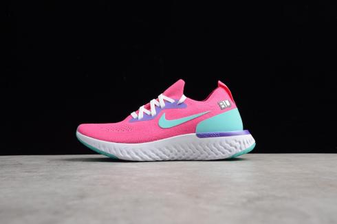 Nike Womens Epic React Flyknit Laser Pink Dust Cactus Purple AQ0070 603