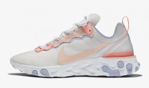 Nike React Element 55 Pale Pink Oxygen Purple Pink Tint Washed Coral BQ2728-601