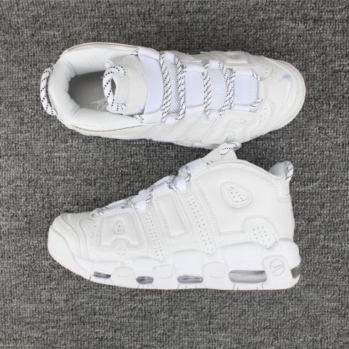 Nike Air More Uptempo Basketball Unisex Shoes All White 921948
