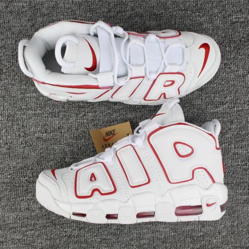 Nike Air More Uptempo Basketball Unisex Shoes White Red