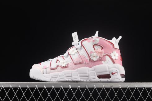 Womens Nike Air More Uptempo GS White Varsity Red Pink DJ5988-100