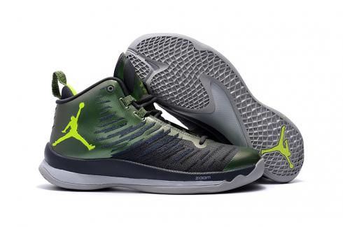 Nike Jordan Super Fly 5 Green Black Grey Men Shoes 850700