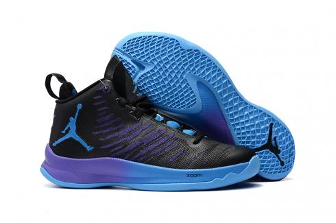 Nike Jordan Super Fly 5 Men Basketball Shoes Sneaker Black Purple Blue 850700-515