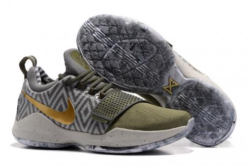 Nike Zoom PG 1 grey gold Men Basketball Shoes 878628-013