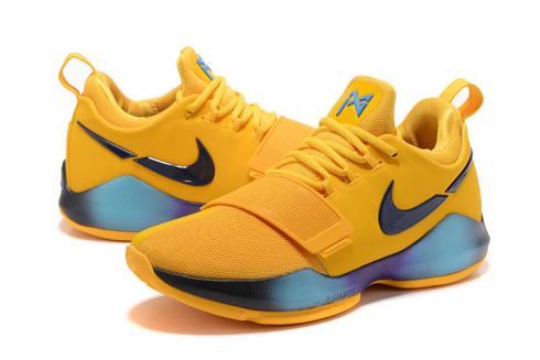 Nike Zoom PG 1 yellow blue Men Basketball Shoes 878628-004