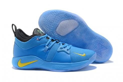Nike PG 2 Men Basketball Shoes Sky Blue Gold