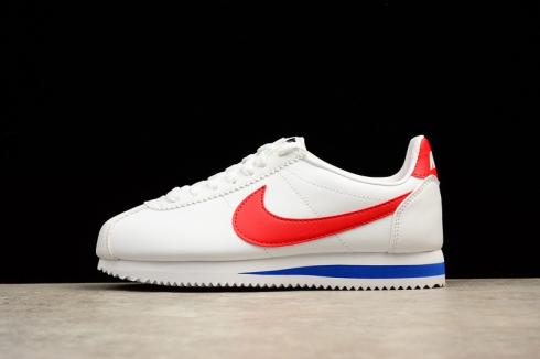 Nike Classic Cortez Leather Casual Shoes White red 807471-103