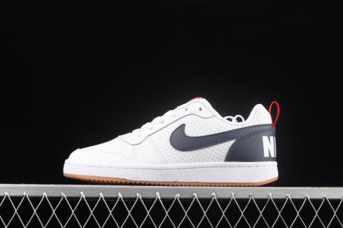 Nike Court Borough Low GS White Black Red Shoes 839985-105