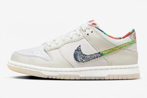 Nike SB Dunk Low GS Multi-Color Paisley White Diffused Blue Mystic Red FN8913-141
