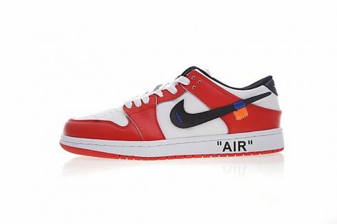 Off White X Nike Nike Dunk Low Pro Sb Red White Blue Orange 332558-163