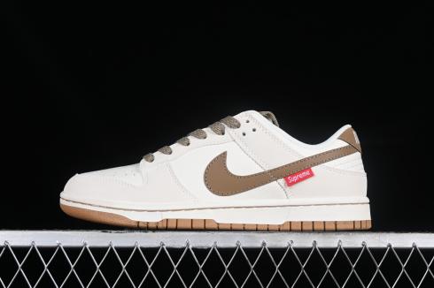 Supreme x Nike SB Dunk Low Off White Brown Red FC1688-143