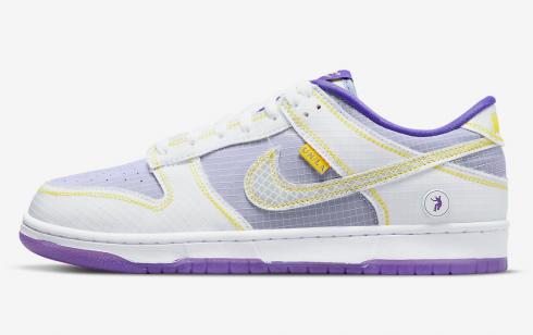 Union x Nike SB Dunk Low Court Purple Grey Yellow DJ9649-500