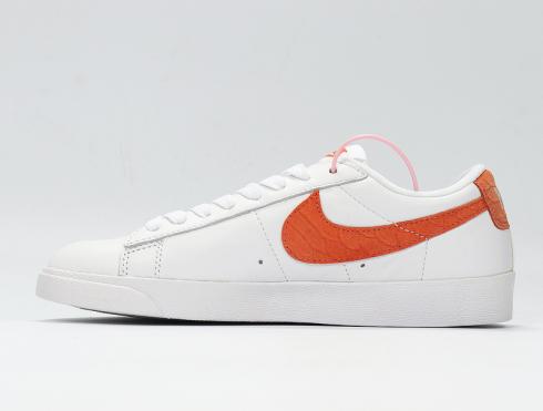 Womens Nike Blazer Low Premium White Orange Casual Lifestyle Shoes 454471-118