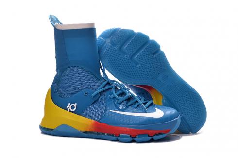 Nike Zoom KD 8 Elite Away VIII Men Basketball Shoes Boots High Blue Orange Crimson White 834185
