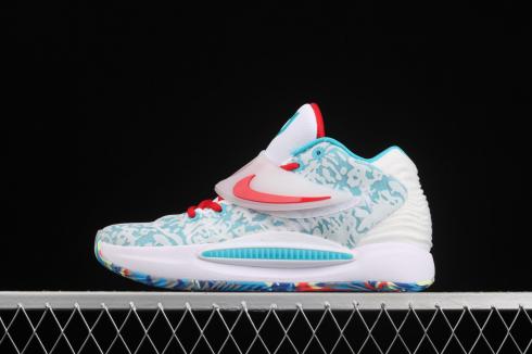 Nike Zoom KD 14 EP White Blue Red Shoes CZ0170-900