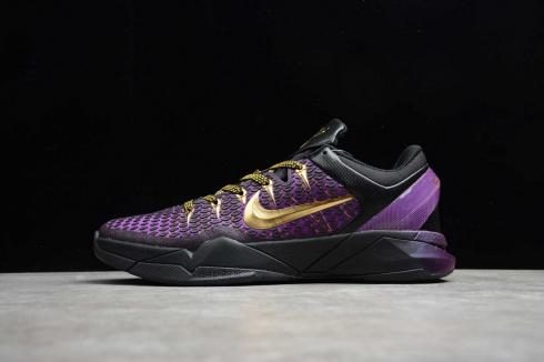 Nike Zoom Kobe 7 VII Black Purple Gold 