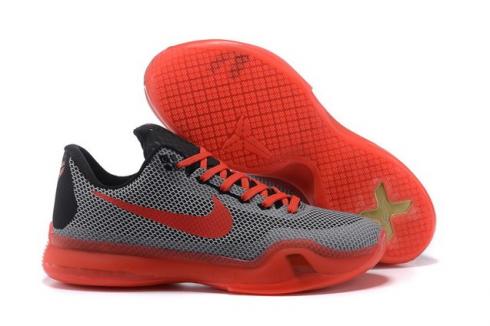Nike Zoom Kobe X 10 Low Wolf Grey Red Men Basketball Shoes 745334