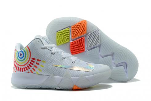 Nike Zoom Kyrie 4 Men Basketball Shoes White Orange New