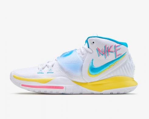 Nike Zoom Kyrie 6 Neon Graffiti White Opti Yellow Digital Pink Blue Fury BQ4630-101