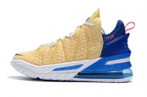 Nike LeBron 18 XVIII Yellow Blue CW2760-800