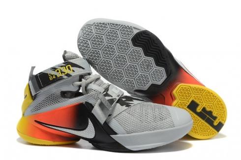 Nike Zoom Soldier 9 IX Grey Black Orange Men Basketball Sneakers Shoes 749417-802