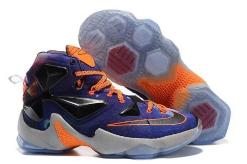 Nike Lebron XIII EP 13 QS James Blue Orange Black Men Basketball Shoes 807220