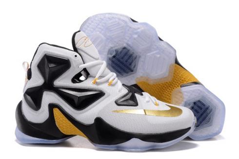 Nike Lebron XIII LBJ13 AS 2016 White Black Gold Men Basketball Shoes 835659
