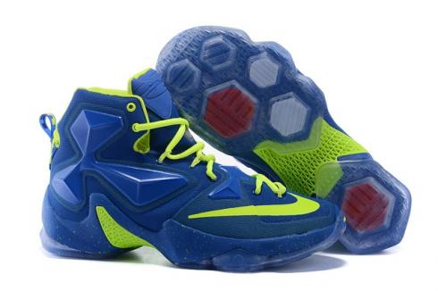 Nike Zoom Lebron 13 Blue Flu Green Men Basketball Shoes 808709-883