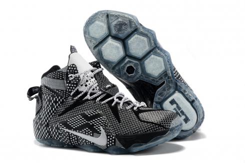 Nike Zoom Lebron XII 12 Men Basketball Shoes Grey White Black 718825-001