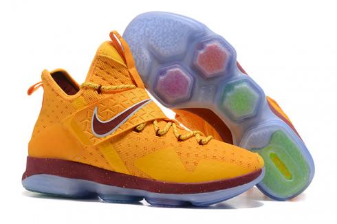 Nike Zoom Lebron XIV 14 yellow wine red Men Basketball Shoes 921084-786