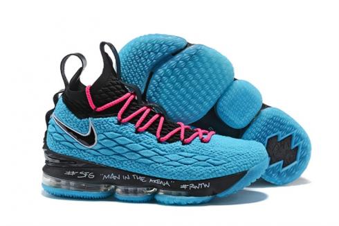 blue and pink lebrons
