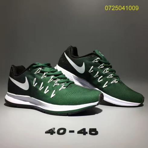 Nike Air Zoom Pegasus 33 Men Running Shoes Deep Green White