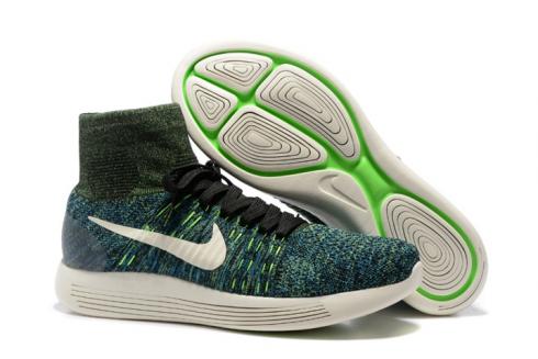 Nike Lunarepic Flyknit Green Black Men Running Trainers Sneakers 818676-003