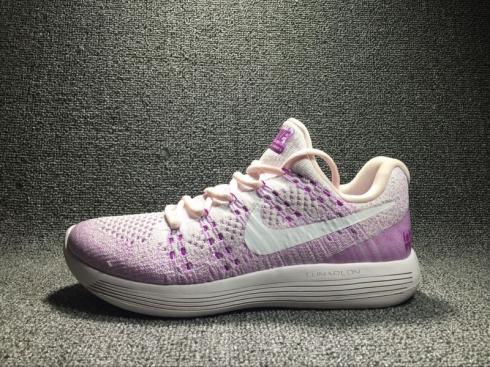 Nike Lunarepic Low Flyknit 2.0 Pink White Running Shoes 863780-501
