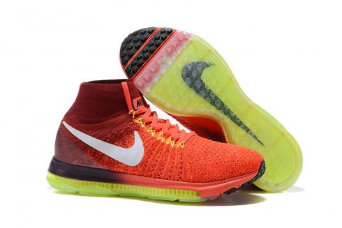 Nike Zoom All Out Flyknit Light Red Spring Green Men Running Shoes Sneakers Trainers 844134-616