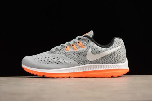 Nike Zoom Winflo 4 Grey Orange Training Athletic Sneaker 898466-002
