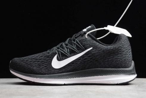 2019 Womens Nike Air Zoom Winflo 5 Black White Running Shoes AA7414 001