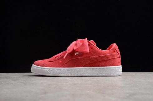 puma suede white and red