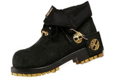Timberland Roll Top Boots Black Gold 