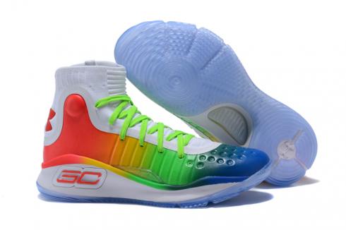 Under Armour UA Curry 4 IV High Men Basketball Shoes Rainbow New Special