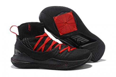 Under Armour UA Curry V 5 High Men Basketball Shoes Black Red