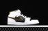 Air Jordan 1 Mid White Black Metallic Gold Shoes 554724-190