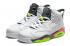 Nike Air Jordan 6 VI Retro White Cement Grey Green Red Men Shoes 384664-018