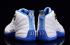 Nike Air Jordan 12 XII Retro White University Blue Melo Men Shoes 136001 142