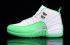Nike Air Jordan XII 12 Retro White Silver Green Women Shoes 510815 111