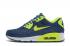 Nike Air Max 90 DMB QS Check In Running Liftstyle Shoes Dark Blue Flu Green 813152-617