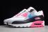 2019 Nike Womens Air Max 90 Leather White Pink Blue Black 833376 107