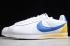 2020 Nike Classic Cortez Leather White Game Royal Yellow 905614 105